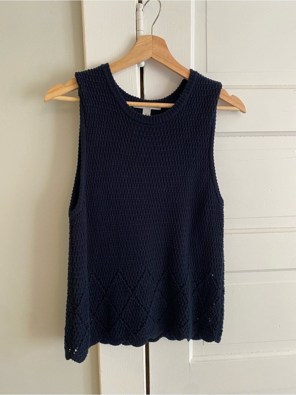 Autumn Cashmere Navy Sleeveless Knit Shell